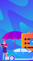 Buy insurance for car flat character vector concept operation illustration
