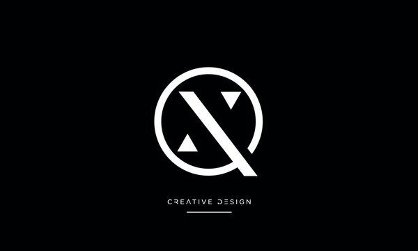 Alphabet letters QN or NQ logo monogram 