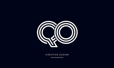 Alphabet letters QO or OQ logo monogram