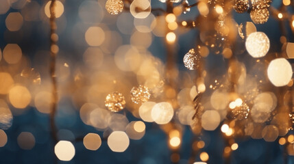 Fototapeta na wymiar golden christmas lights