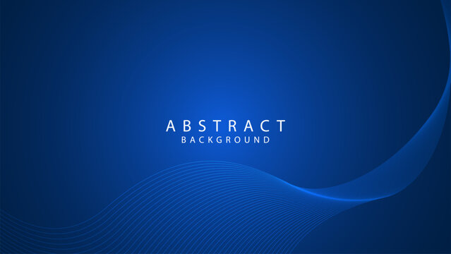 Blue gradient background with modern line wave effect, technology banner background design. Vector illustration