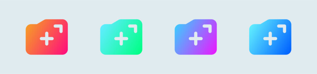 Fototapeta premium New folder solid icon in gradient colors. File signs vector illustration.