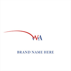 WA logo. W A design. White WA letter. WA, W A letter logo design. Initial letter WA linked circle uppercase monogram logo. W A letter logo vector design. 