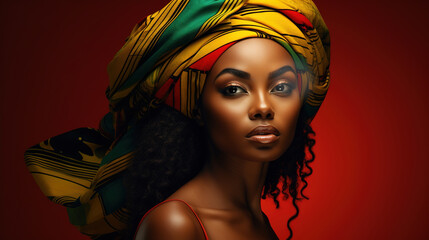 Portrait of a beautiful black woman. Black History month concept