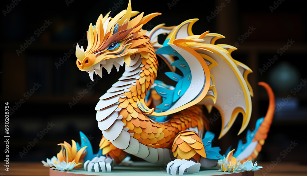 Wall mural dragon. happy new year of the dragon 2024