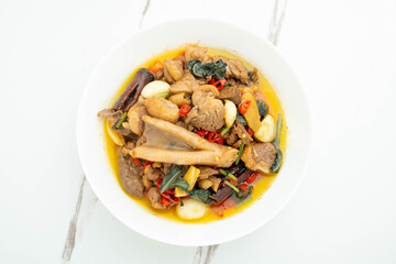 A plate of stir-fried spicy duck meat