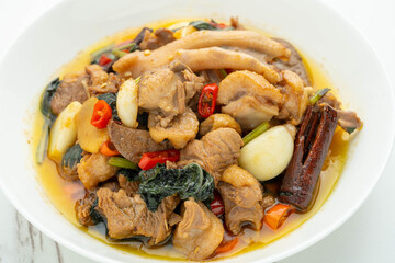 A plate of stir-fried spicy duck meat