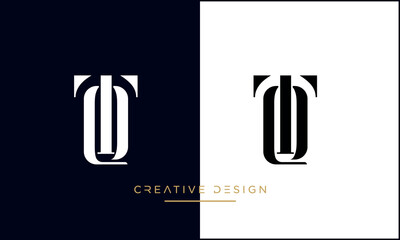 Alphabet letters QT or TQ logo monogram