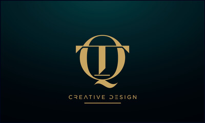 Alphabet letters QT or TQ logo monogram