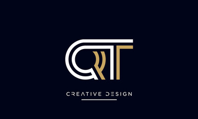 Alphabet letters QT or TQ logo monogram