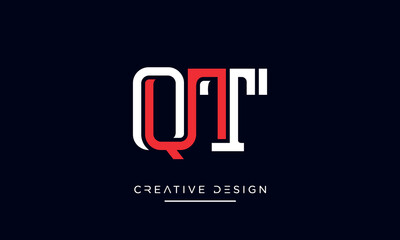 Alphabet letters QT or TQ logo monogram