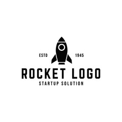 Rocket launch logo vector template. Creative rocket flight startup fly launch vector logo design