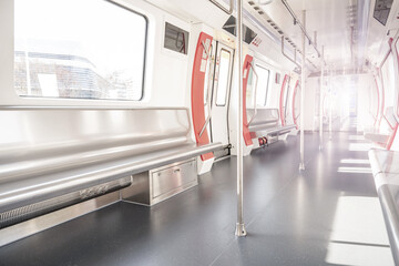 Deserted subway car background