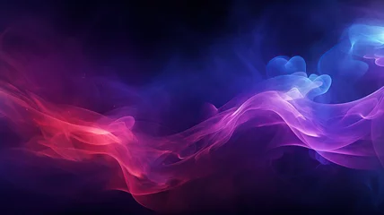 Gordijnen horizontal abstract view of colourful lightened smoke AI generated © AlfredoGiordano