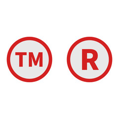 Trademark Registered Symbol Sign In Red Circle Line Shape For Legal Intellectual Property
