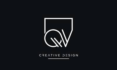 QV or VQ Alphabet letters icon logo