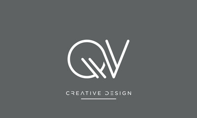 QV or VQ Alphabet letters icon logo