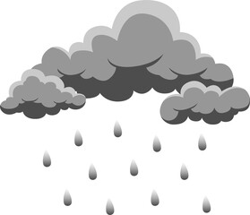 storm cloudy and rain forecast night illustration design
