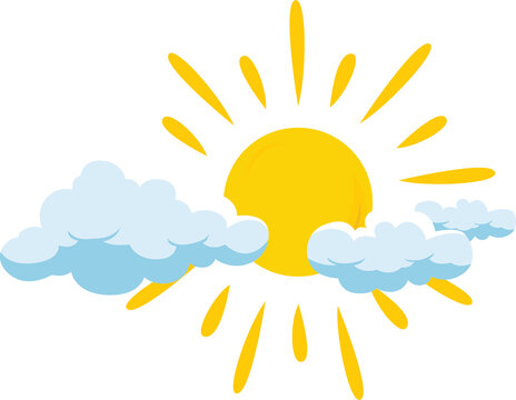 day sun and cloudy forecast illustration design