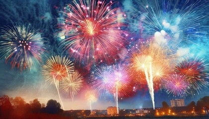 fireworks in the night sky