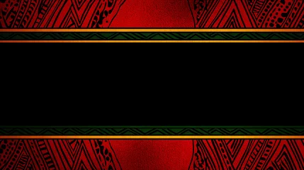 Fotobehang African art pattern on black background with copy space © Philippova