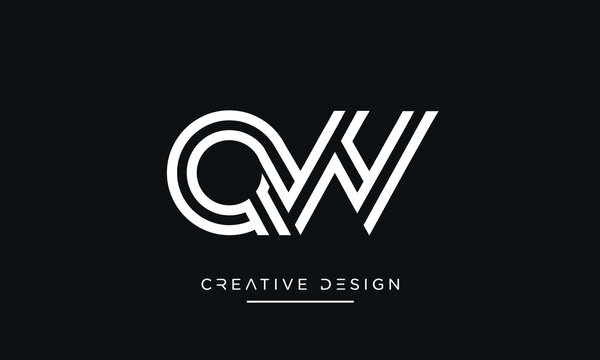 Alphabet letters QW or WQ logo monogram