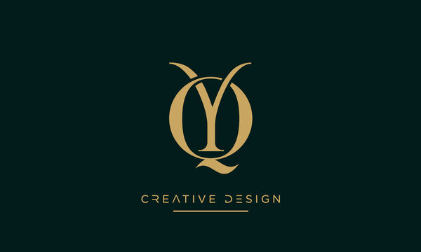 Alphabet letters QY or YQ logo monogram