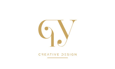 Alphabet letters QY or YQ logo monogram