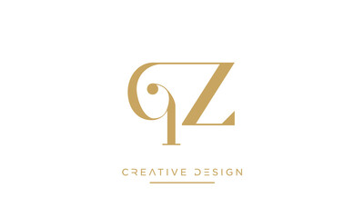 QZ or ZQ Alphabet letters logo monogram