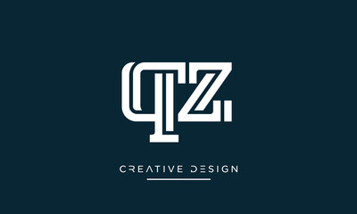 QZ or ZQ Alphabet letters logo monogram