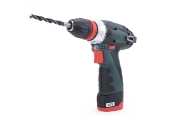 Cordless drill screwdriver isolated on white background.