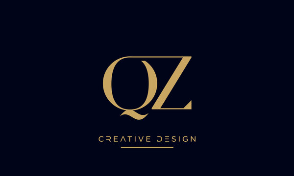 QZ or ZQ Alphabet letters logo monogram