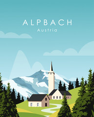 Alpbach Austria travel poster