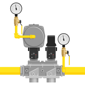 Gas valve train system - switches, manometers