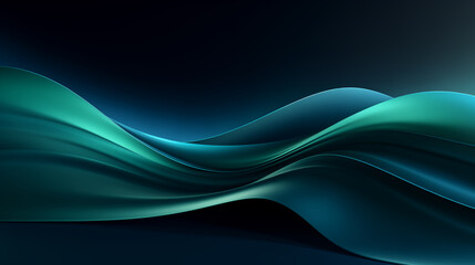 Dark blue green wavy abstract background