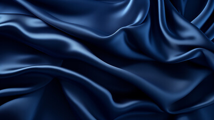 Obraz premium blue silk fabric, top view, background and pattern of natural material.