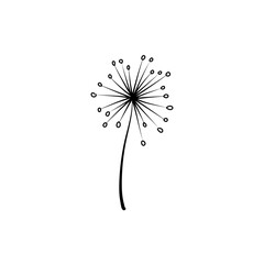 Dandelion silhouettes set