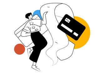 Internet financial management investment flat vector concept operation hand drawn illustration
