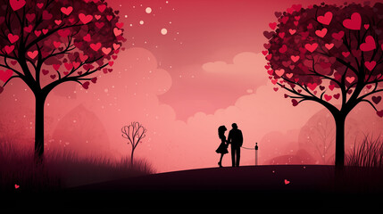 San Valentine Card Background Couple in love