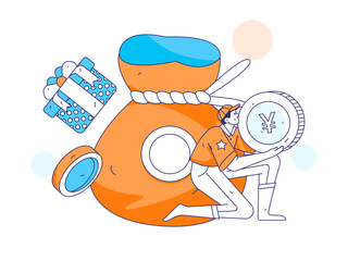 Internet financial management investment flat vector concept operation hand drawn illustration
