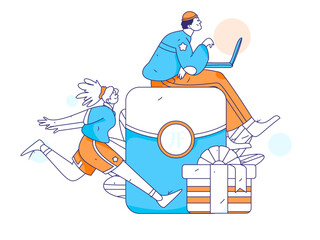 Internet financial management investment flat vector concept operation hand drawn illustration
