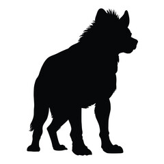 Hyena Silhouette on White