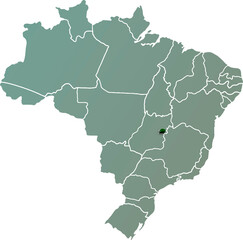 BRASILIA province of BRAZIL 3d isometric map