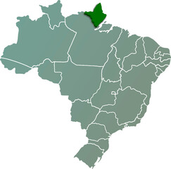 AMAPA province of BRAZIL 3d isometric map