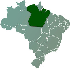 PARA province of BRAZIL 3d isometric map