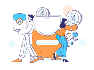 Internet financial management investment flat vector concept operation hand drawn illustration
