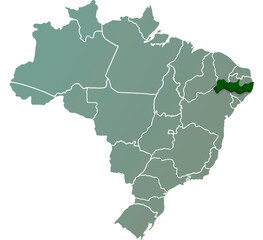 PERNAMBUCO province of BRAZIL 3d isometric map
