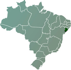 SERGIPE province of BRAZIL 3d isometric map - obrazy, fototapety, plakaty