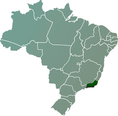 RIO DE JANEIRO province of BRAZIL 3d isometric map