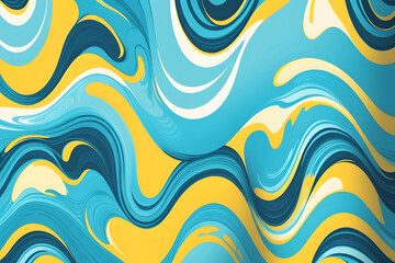 Seamless Maritime Tranquility: Blue and Yellow Authentic Waves